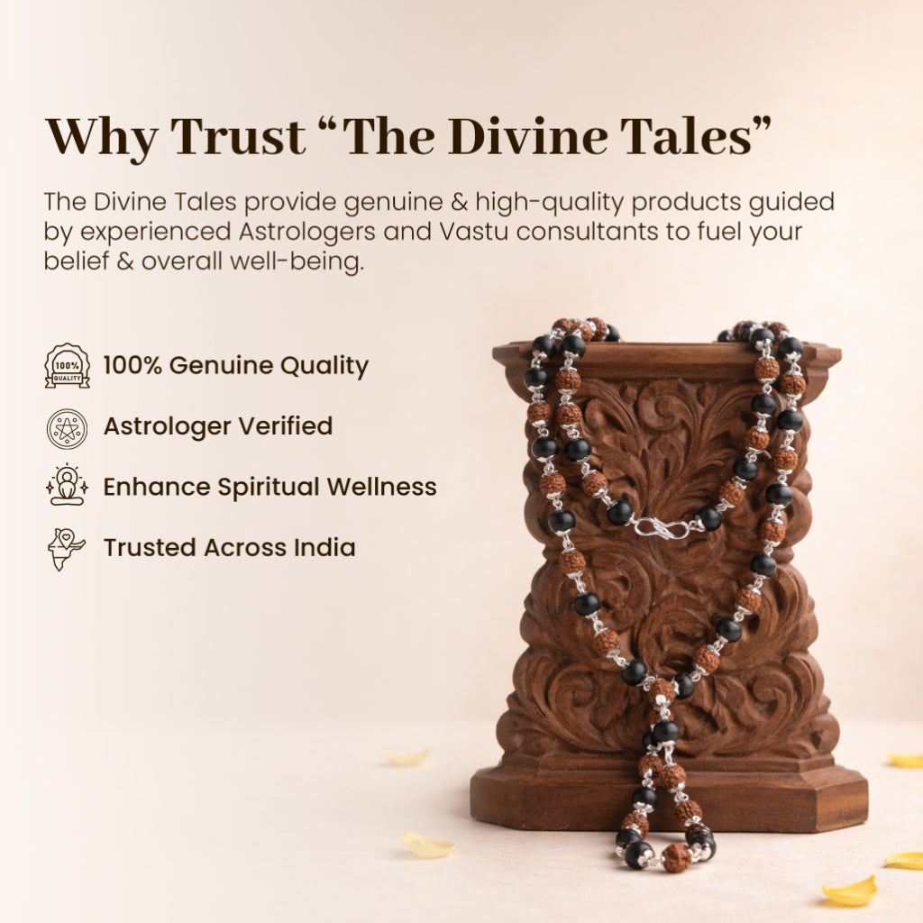 Shiv Shakti Karungali & Rudraksha Cap Mala – Balance & Protection Necklace