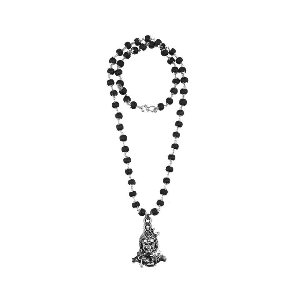 Karungali cap mala with shiv locket