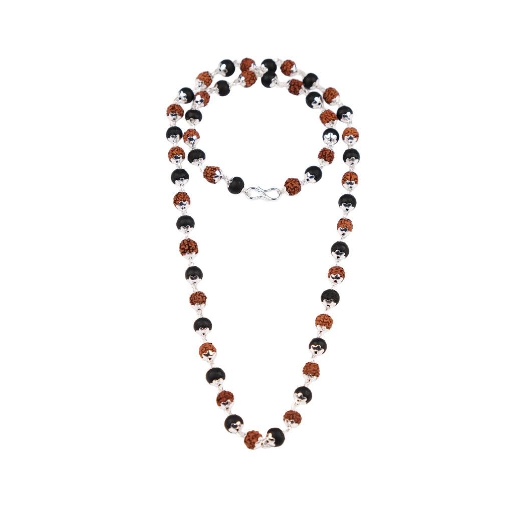 Shiv Shakti Karungali & Rudraksha Cap Mala – Balance & Protection Necklace