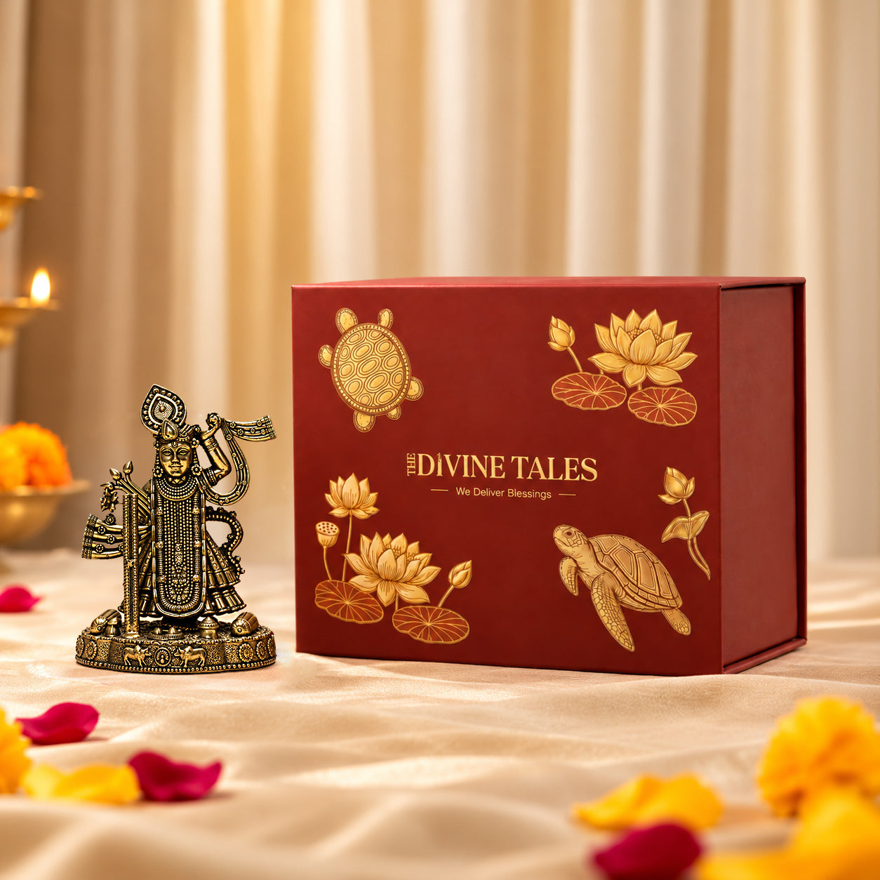 Brass Shrinathji Idol With Gift Box