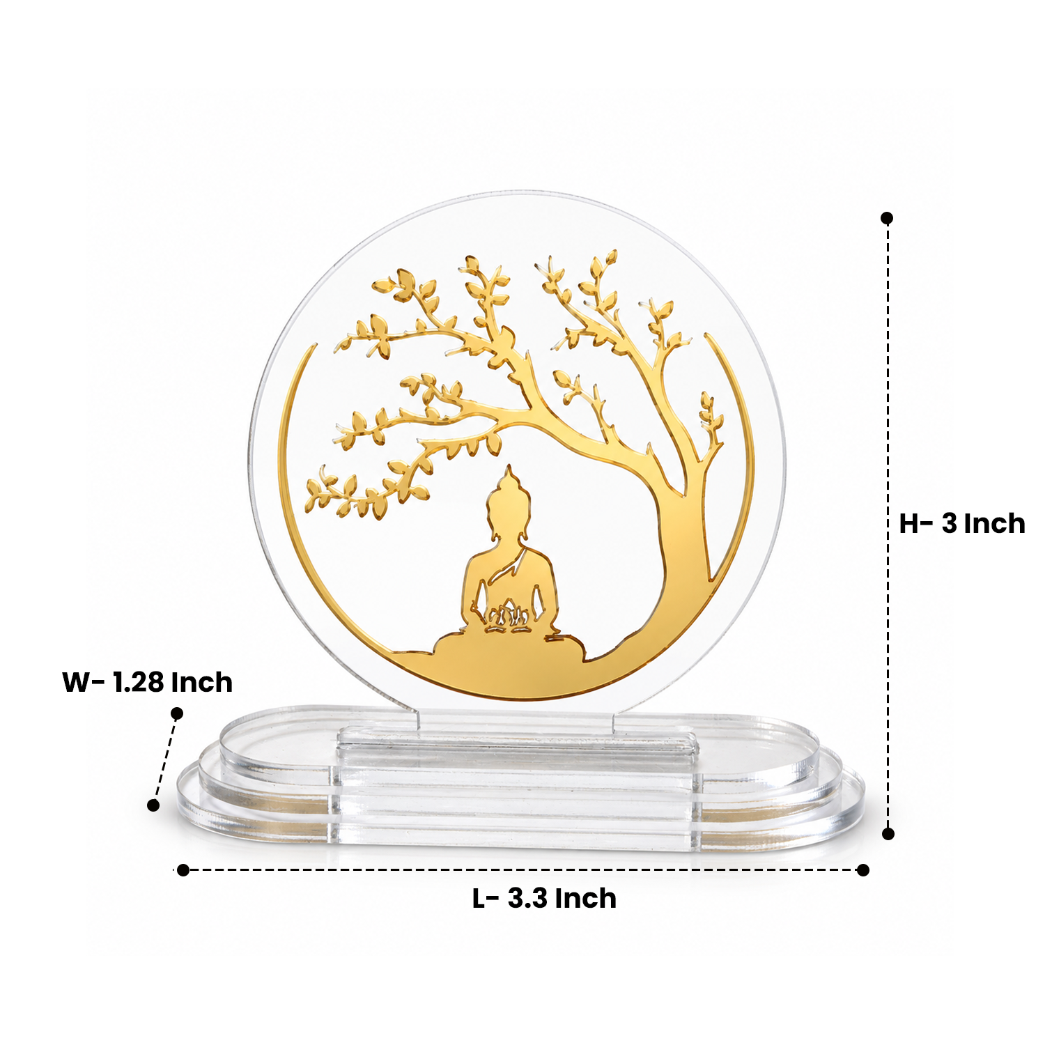 Lord Buddha Acrylic Car Dashboard