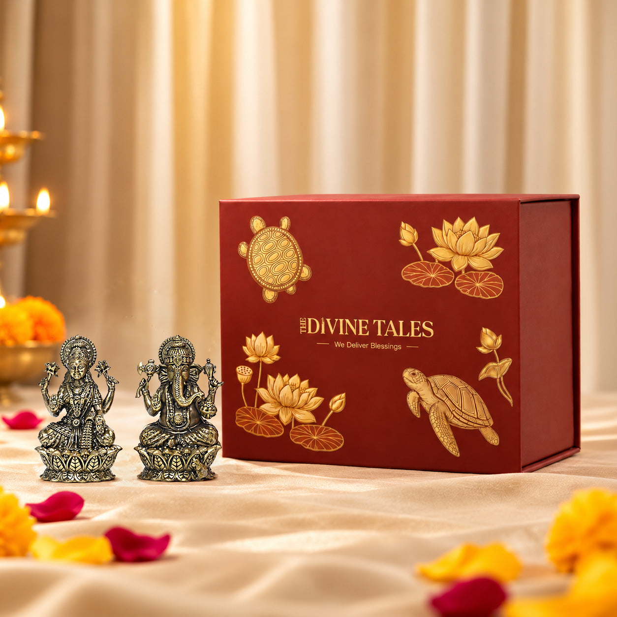 Laxmi Ganesh Brass Idol with Gift Box
