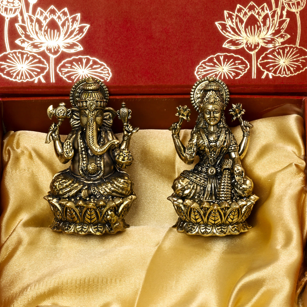 Laxmi Ganesh Brass Idol with Gift Box