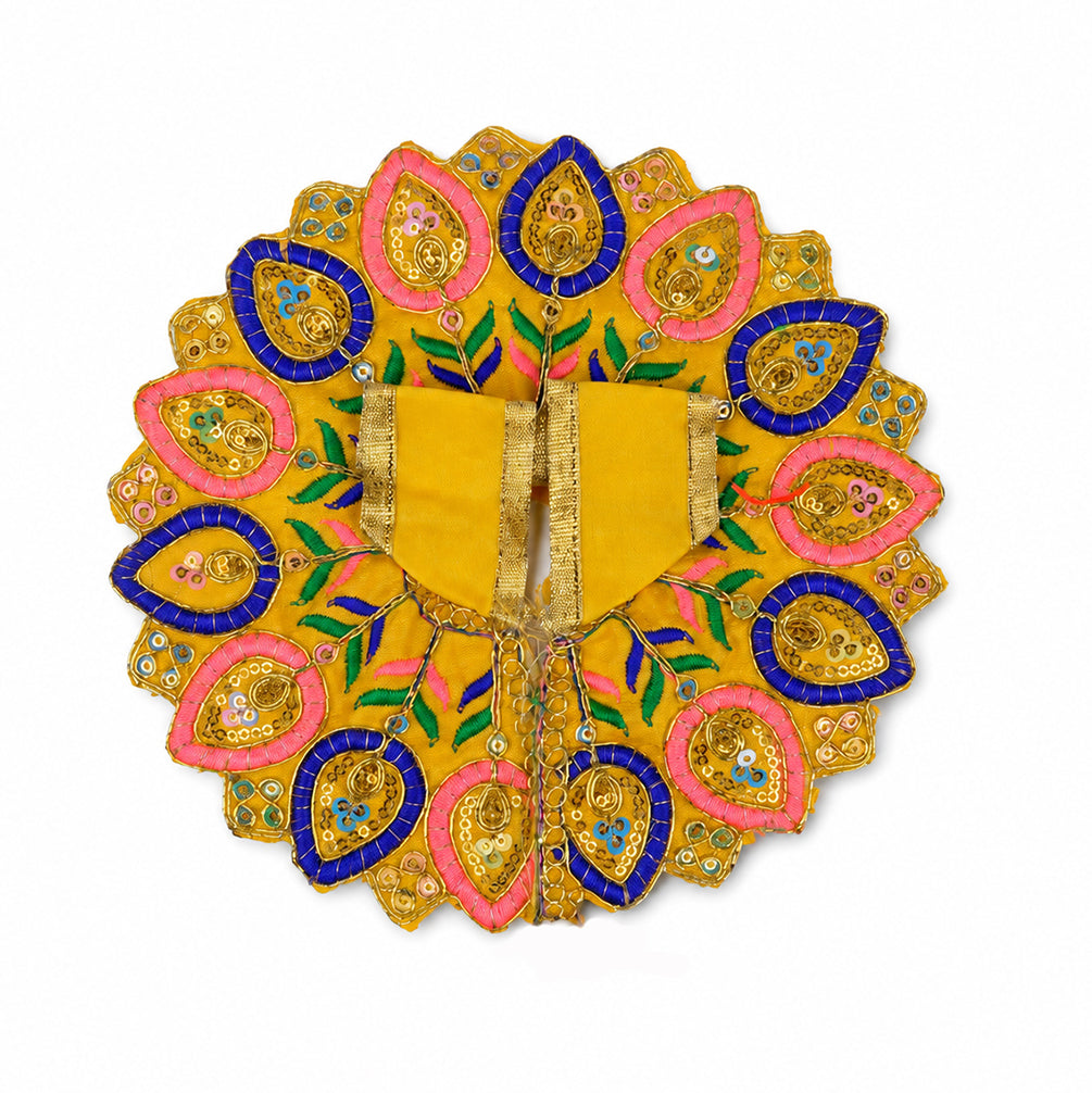 Floral Yellow-Blue Laddu Gopal Dress