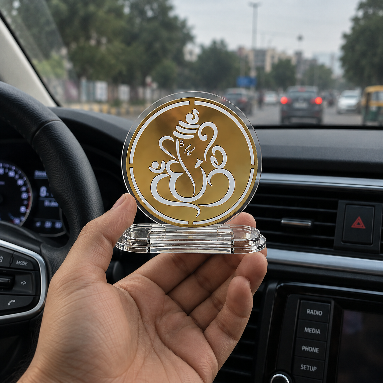 Ganesha Acrylic Car Dashboard