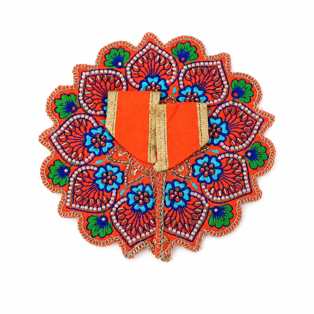 Floral Orange-Pink Laddu Gopal Dress