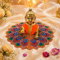 Floral Orange-Pink Laddu Gopal Dress