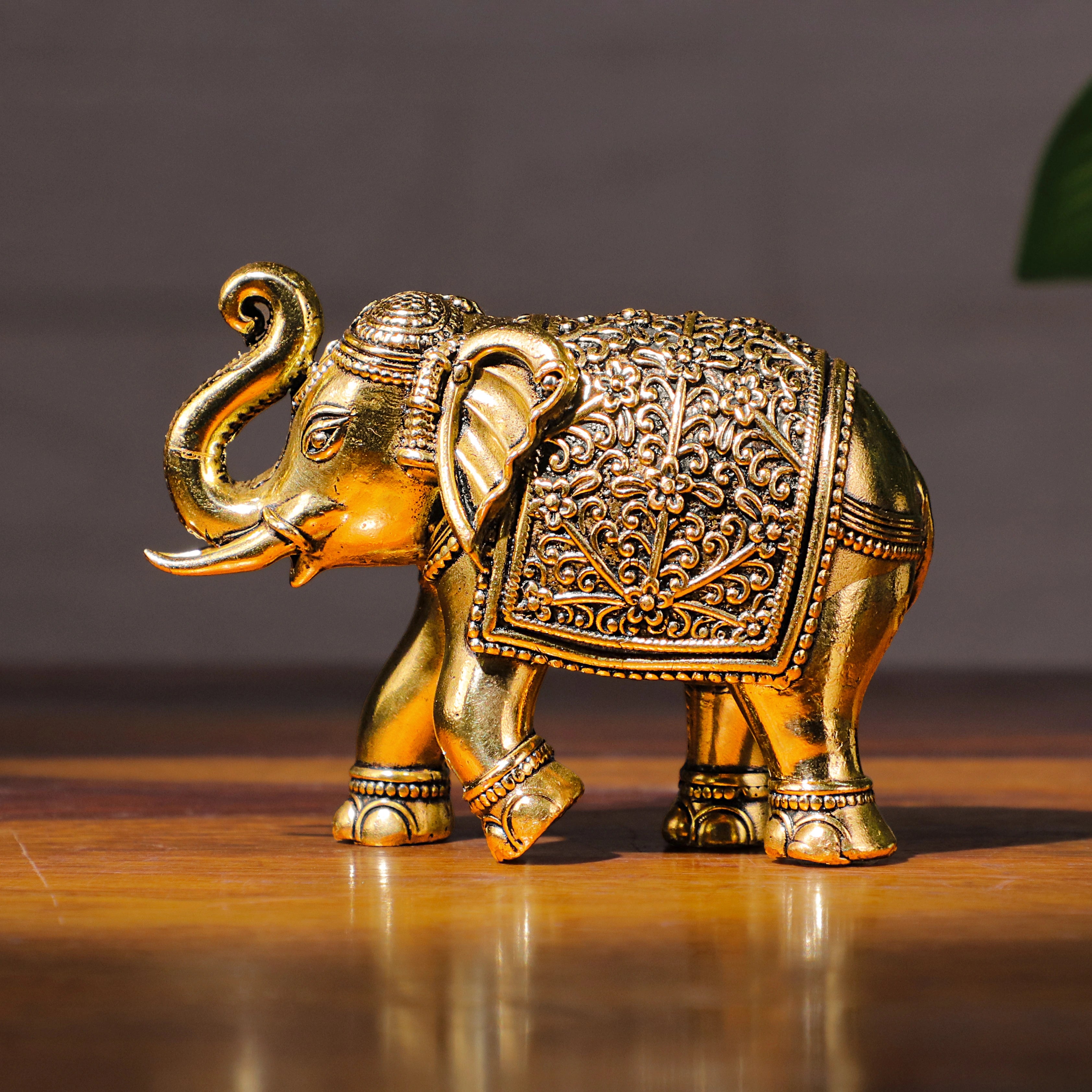 Golden Elephant Figurine