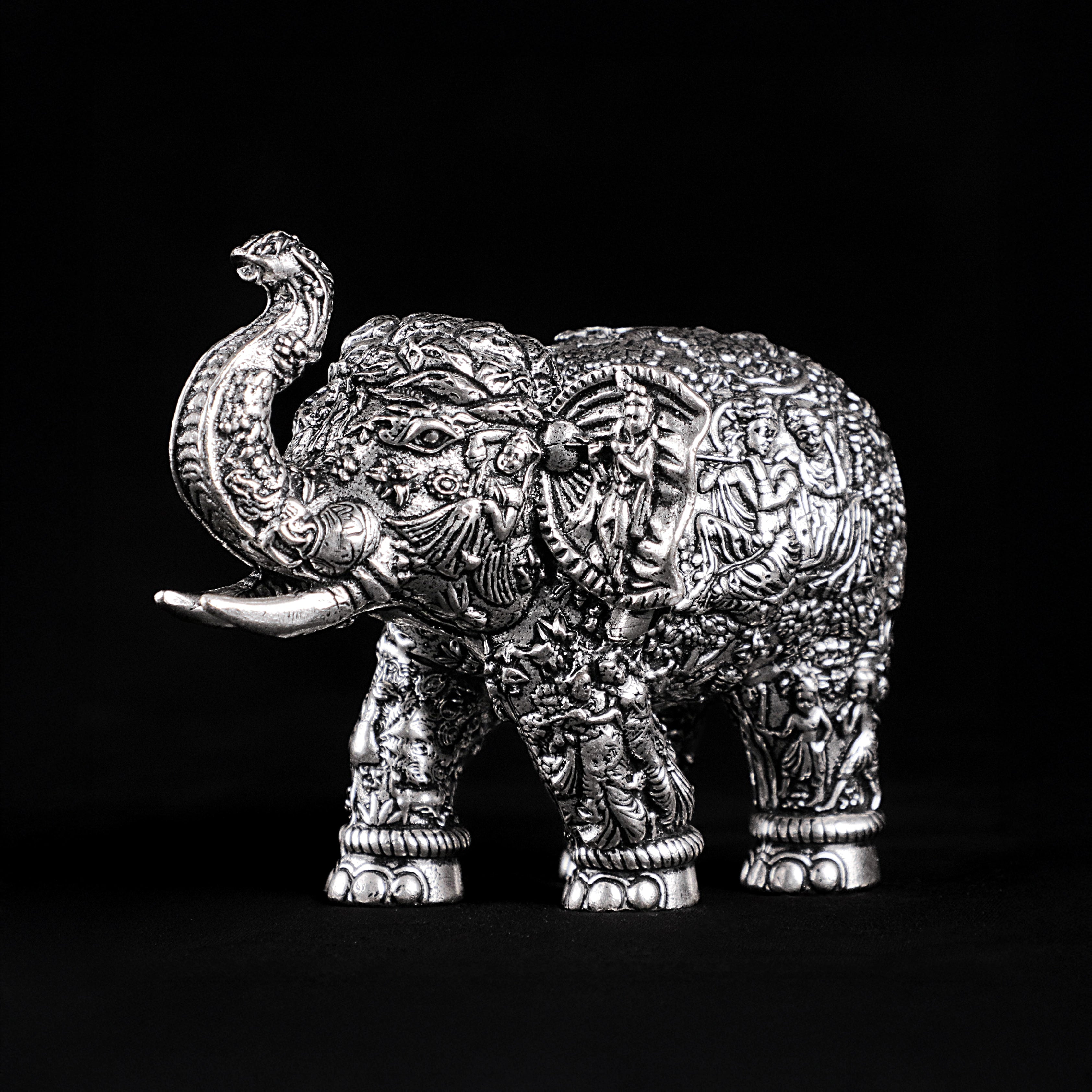 Engraved Elephant Idol
