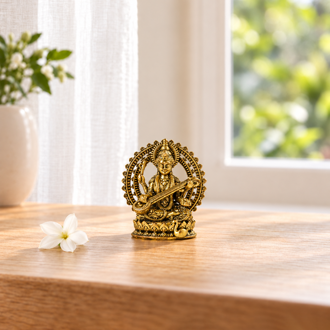 Brass Maa Saraswati Idol