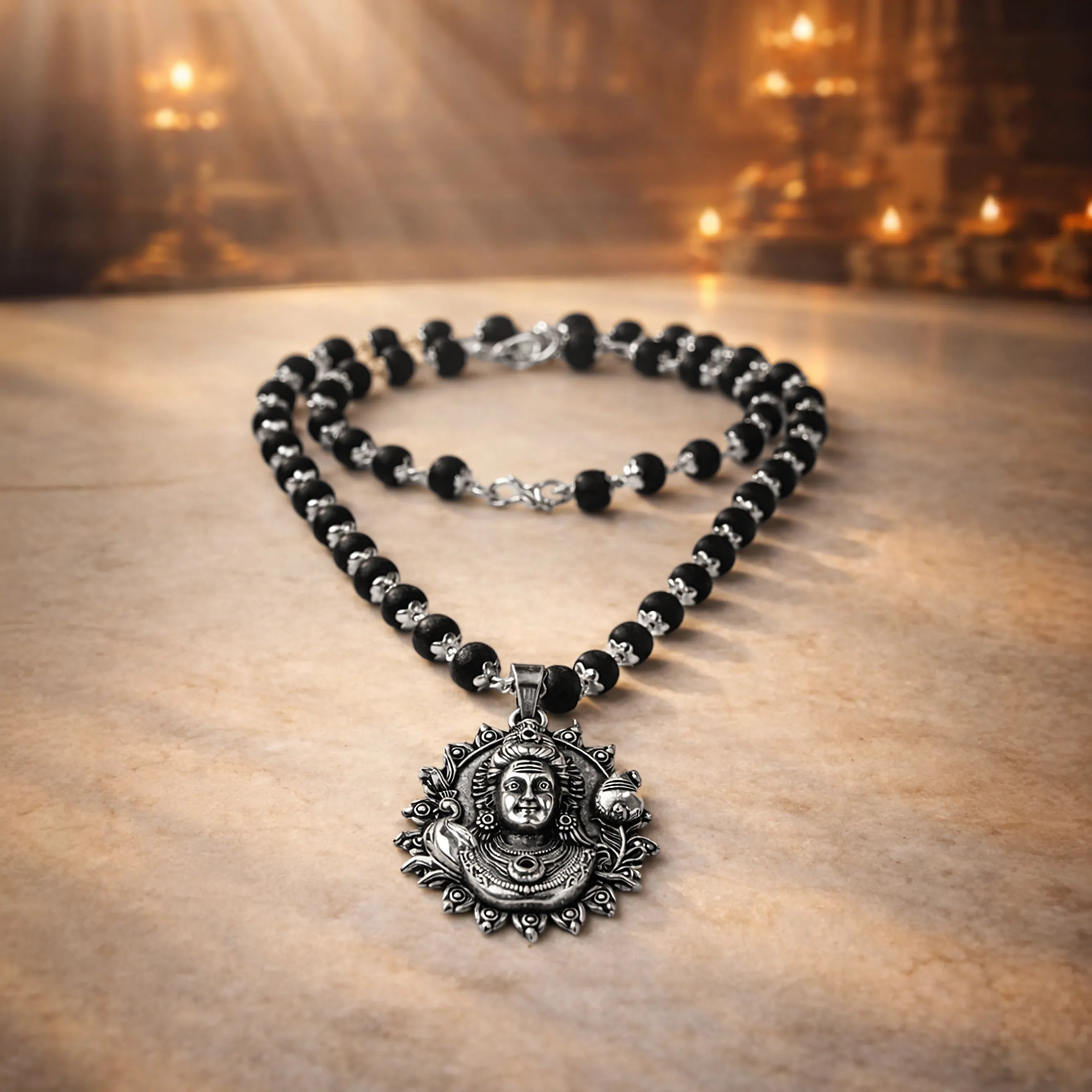 Karungali Cap Mala with Kartike Ji Locket