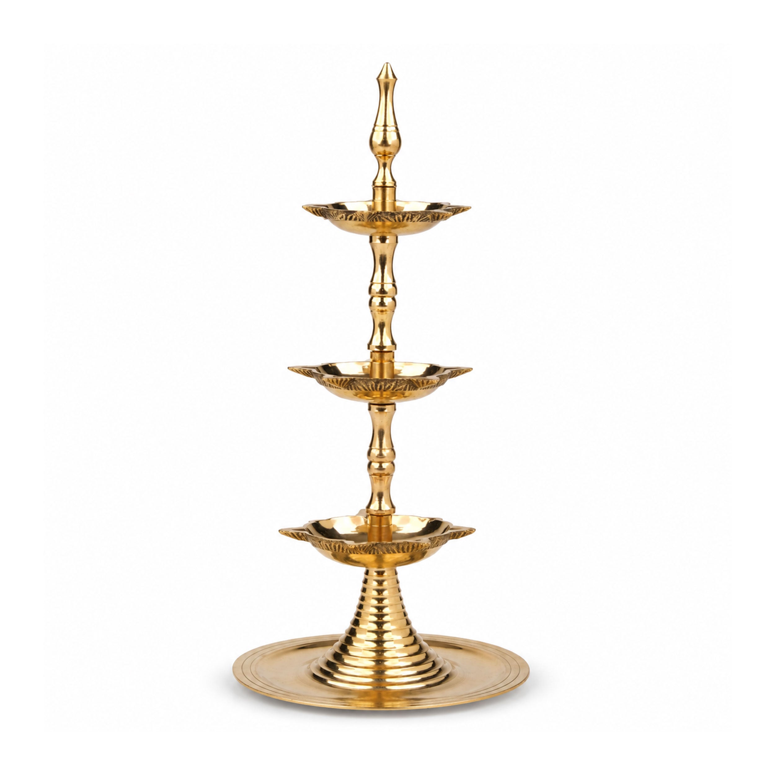 Brass 3- Layer Kerala Diya