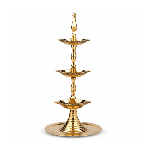 Brass 3- Layer Kerala Diya
