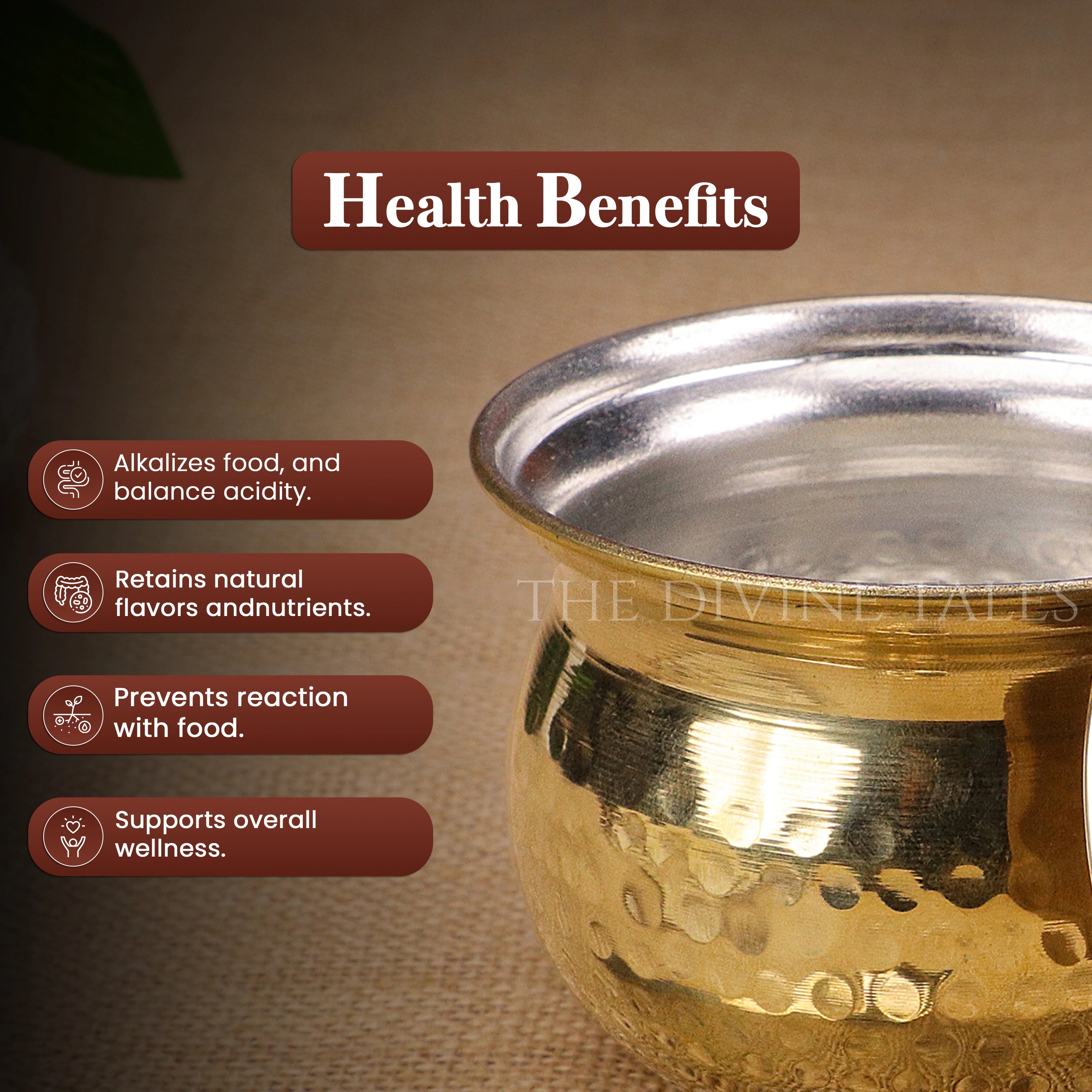 Brass Hammered Ghee Pot
