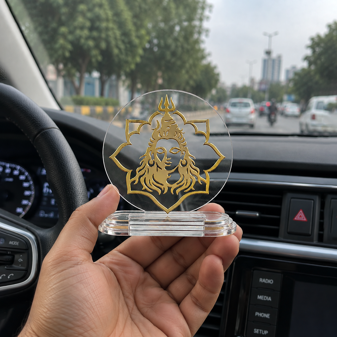 Bholenath Acrylic Car Dashboard