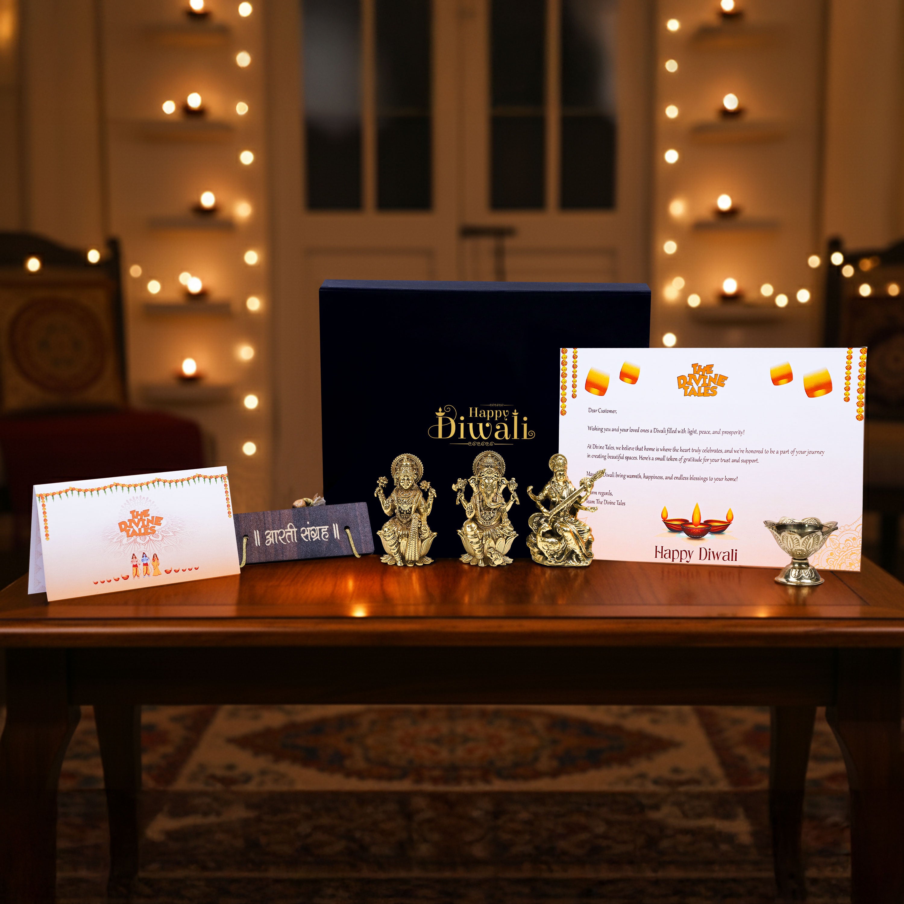 Triple Blessings Diwali Box with Diya