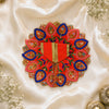 Floral Orange-Blue Laddu Gopal Dress