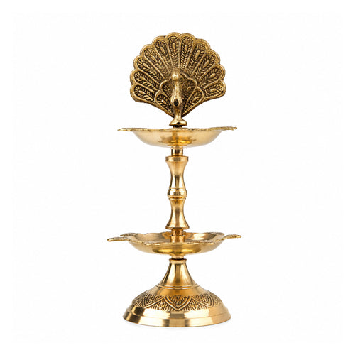 Traditional Brass Peacock Diya