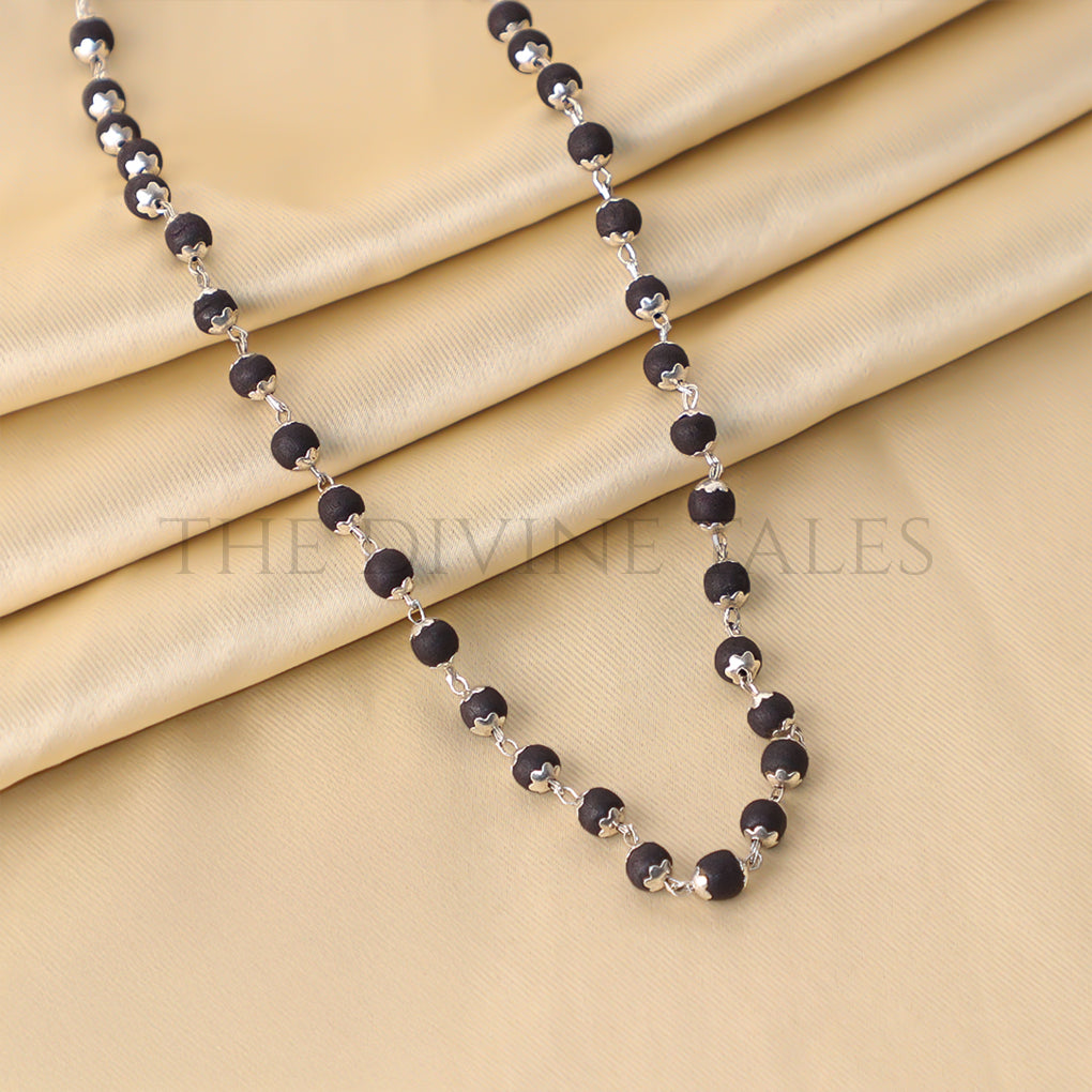 Silver Cap Karungali Mala