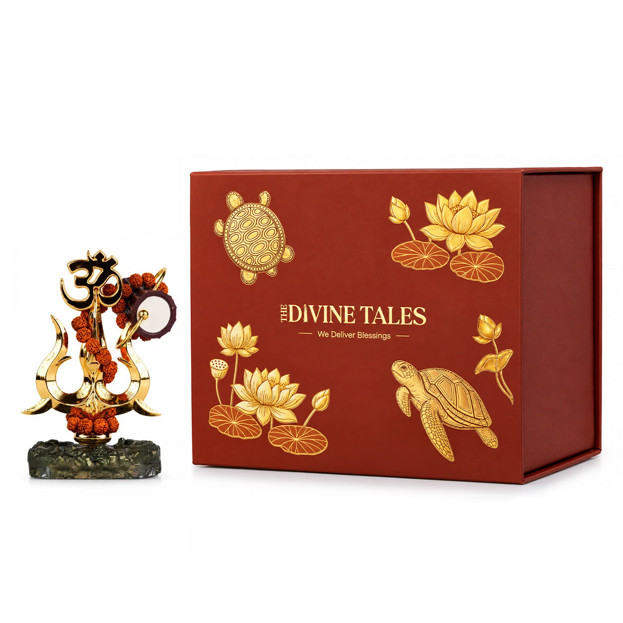 Trishul with Rudraksha & Damru Idol With Gift Box