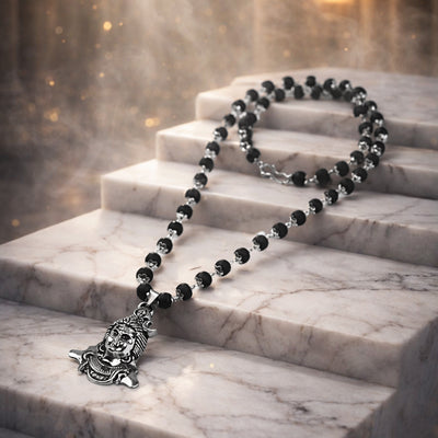 Karungali cap mala with shiv locket