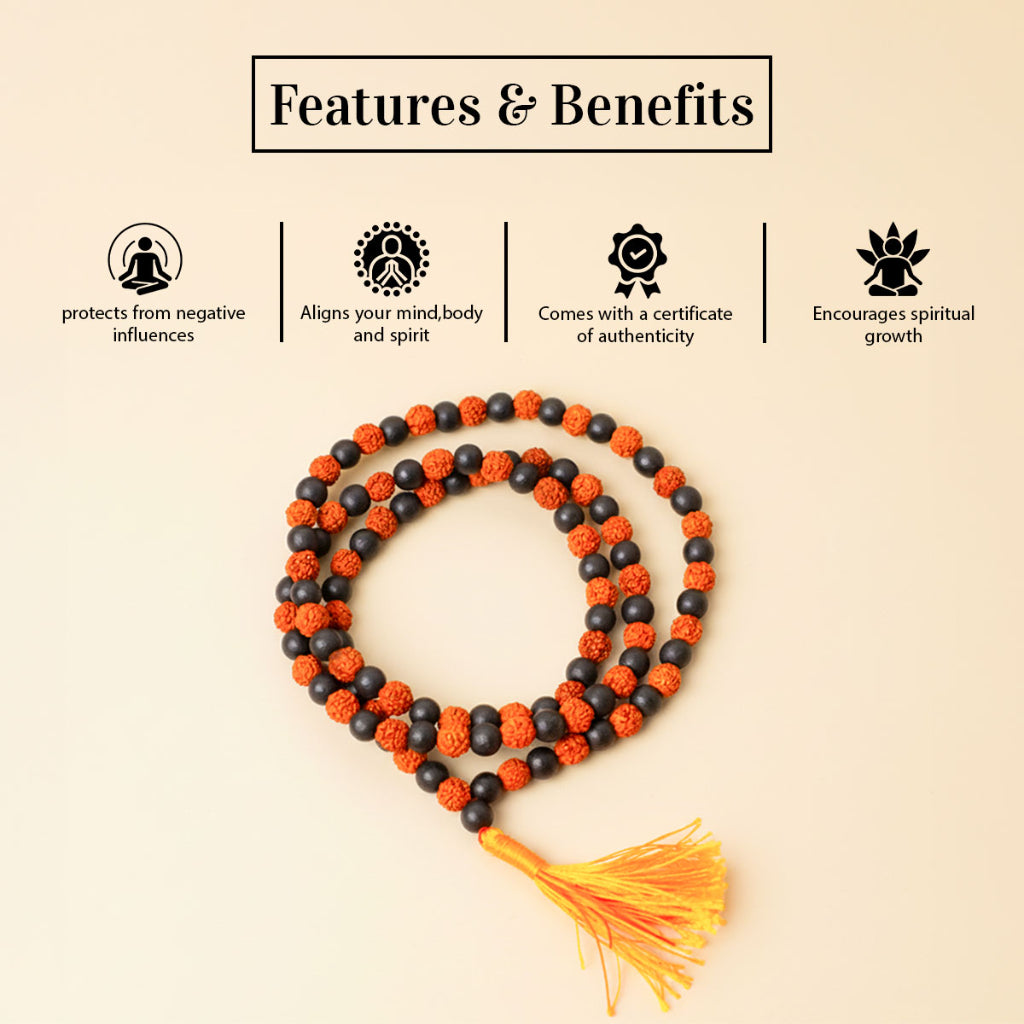 Karungali and Rudraksha Mala