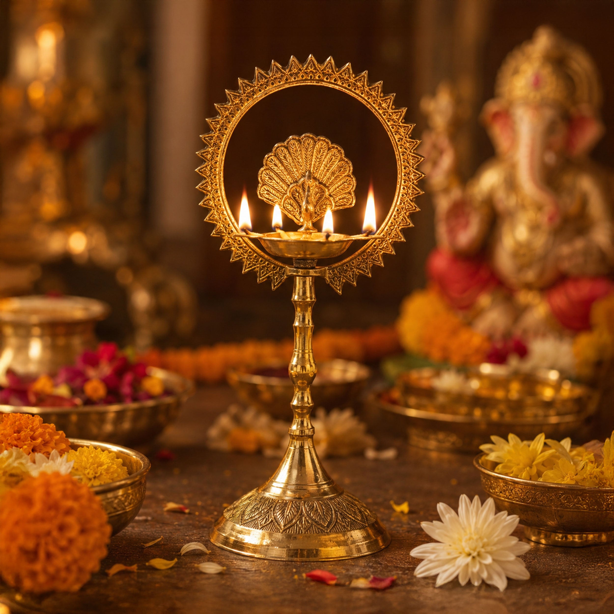 Mayur Chakra Pillar Diya