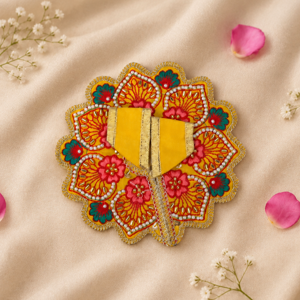 Floral Yellow Laddu Gopal Dress