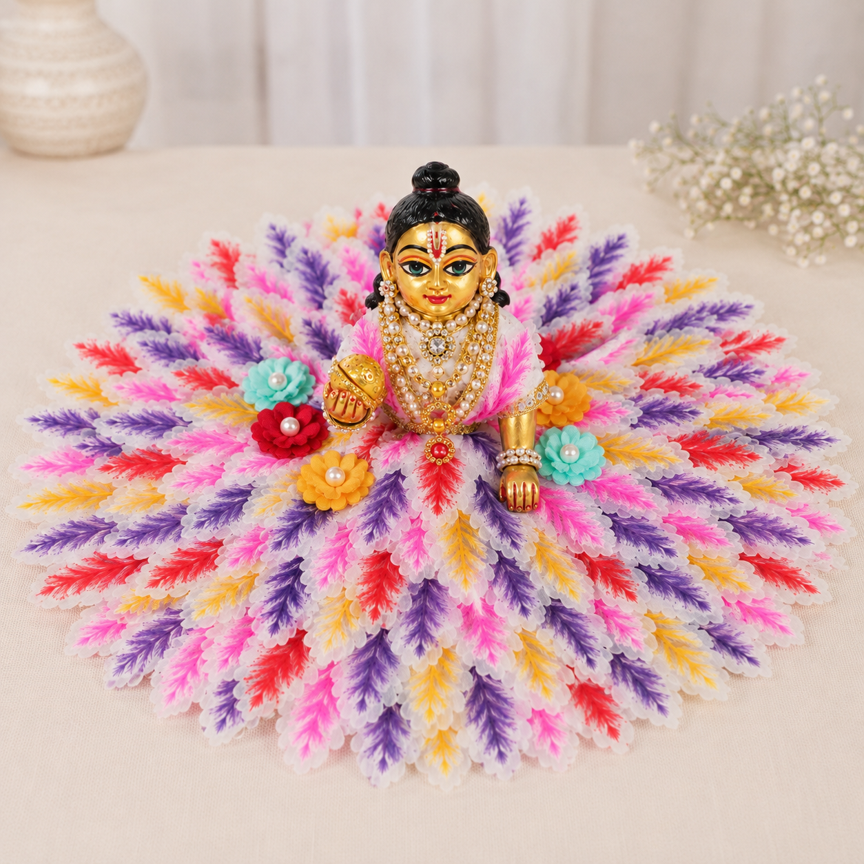 Floral Colorful Laddu Gopal Dress