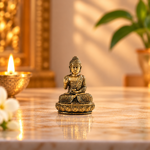 Brass Mahatma Buddha Idol