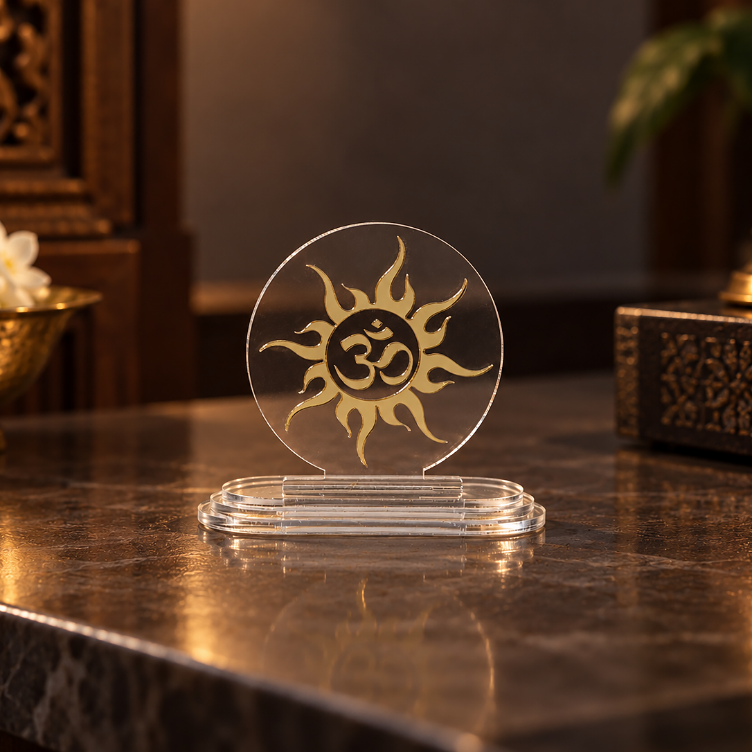 Om Tejas Acrylic Car Dashboard