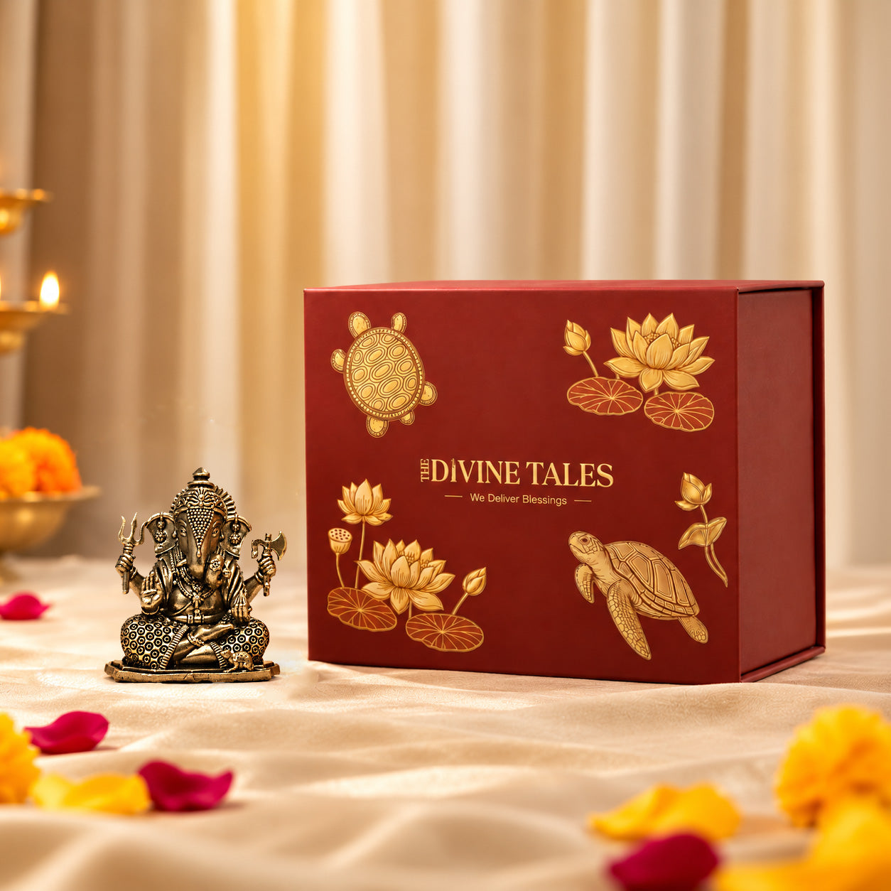 Brass Dugdusheth Ganesh Idol with Gift Box