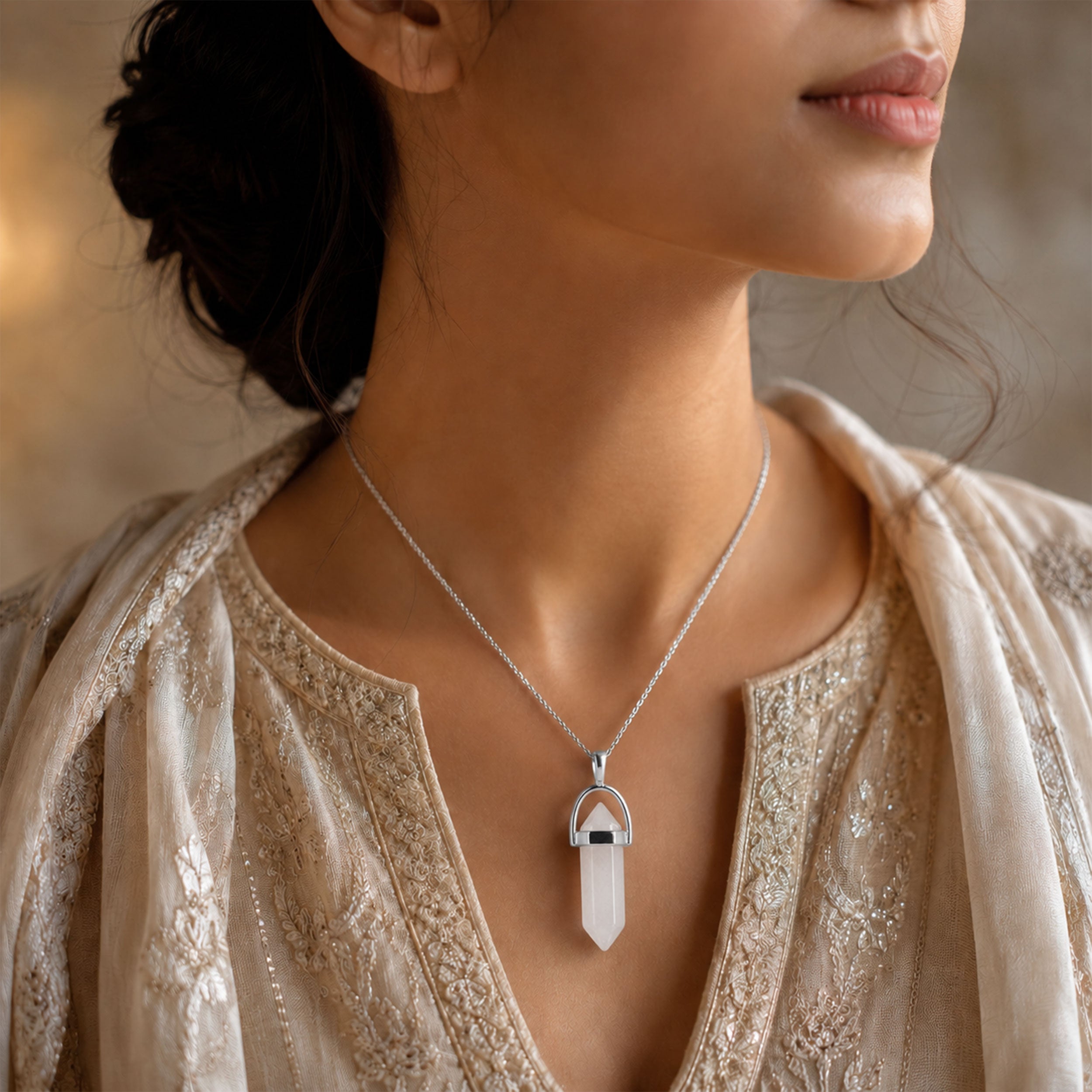 Clear Quartz Pencil Locket