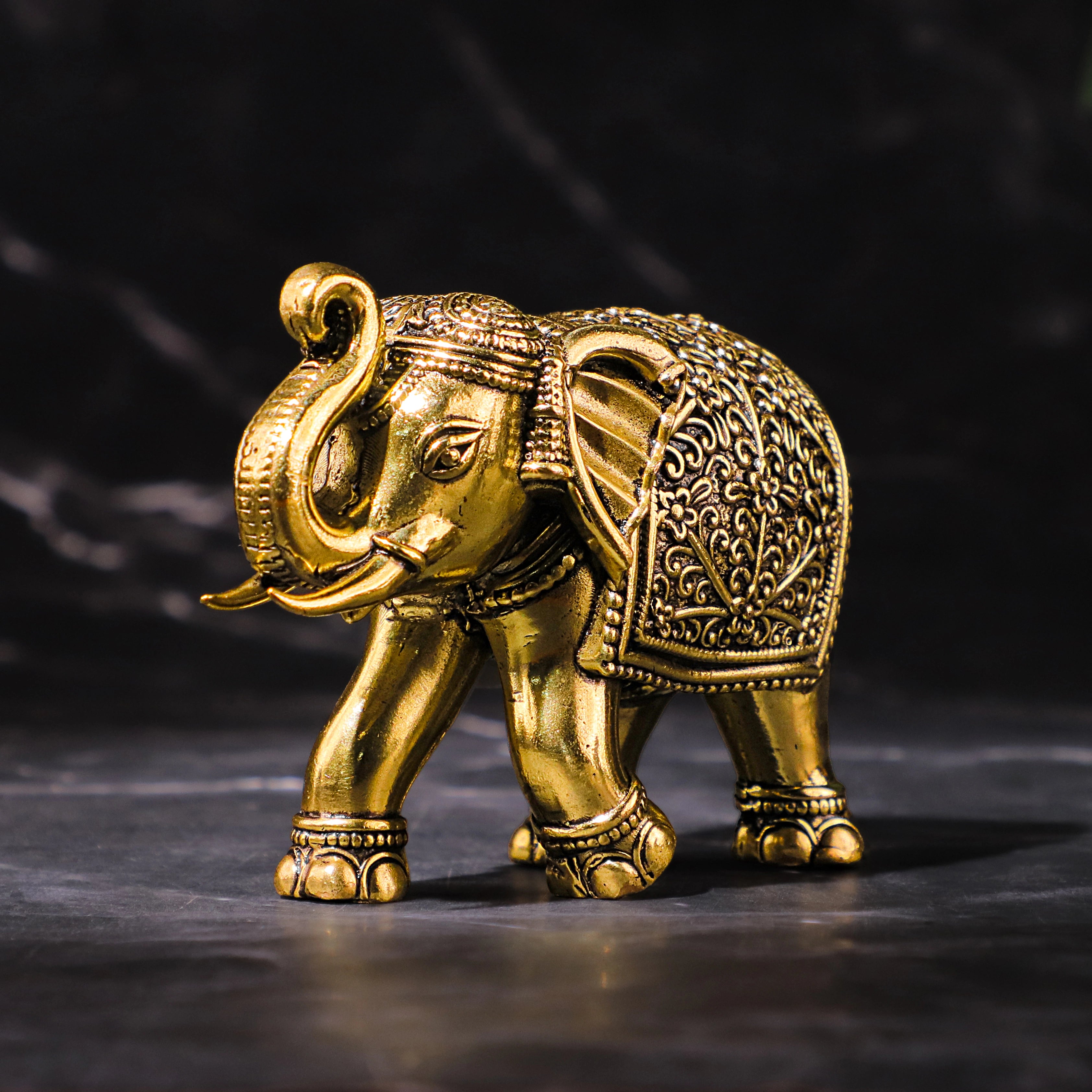 Golden Elephant Figurine
