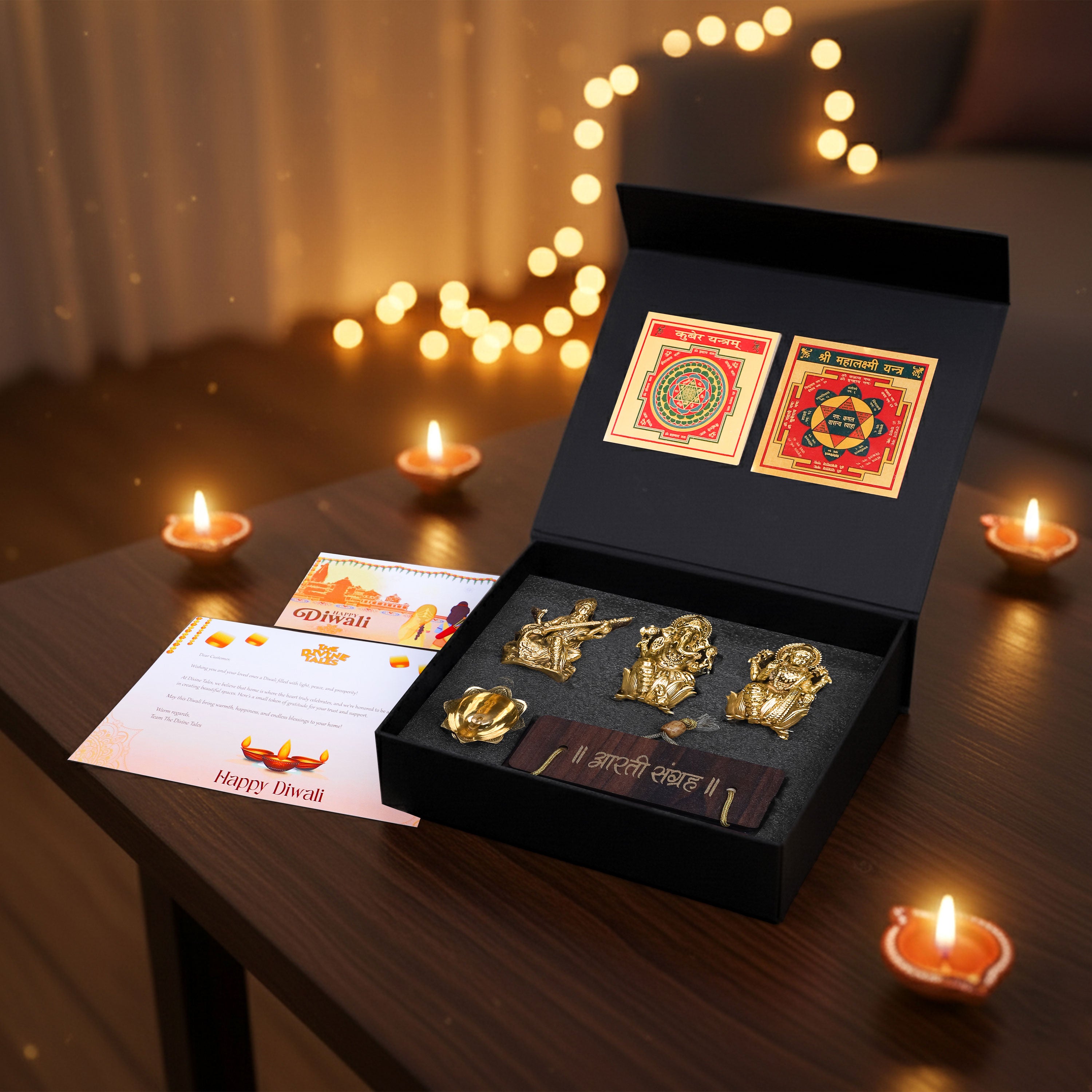 Triple Blessings Diwali Box with Diya