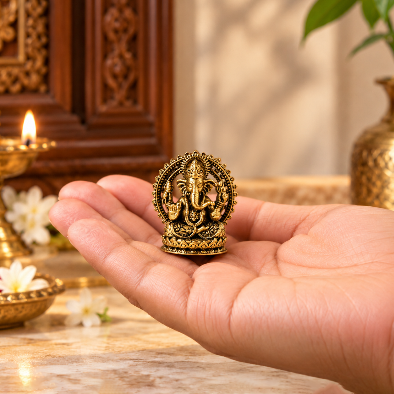 Brass Ganpati Idol