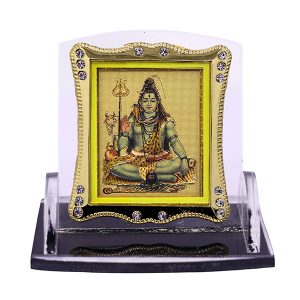 Lord Shiva Acrylic Case Photo Frame Car Dashboard With Tape