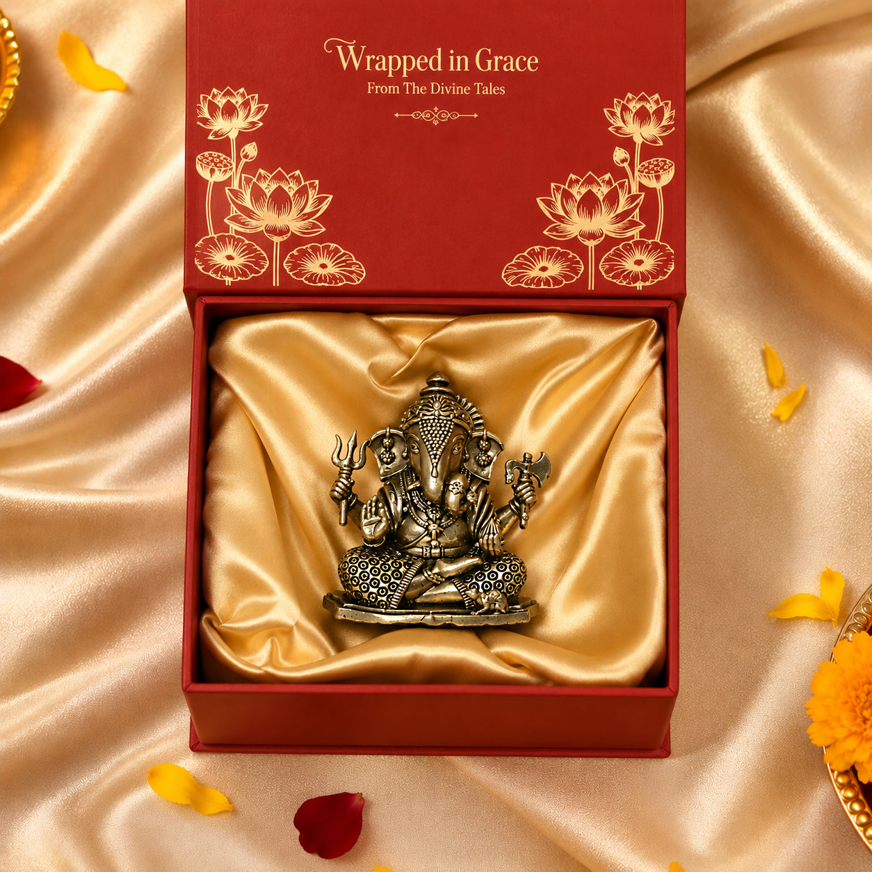 Brass Dugdusheth Ganesh Idol with Gift Box