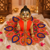 Floral Orange-Blue Laddu Gopal Dress