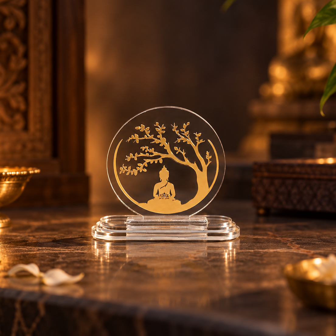 Lord Buddha Acrylic Car Dashboard