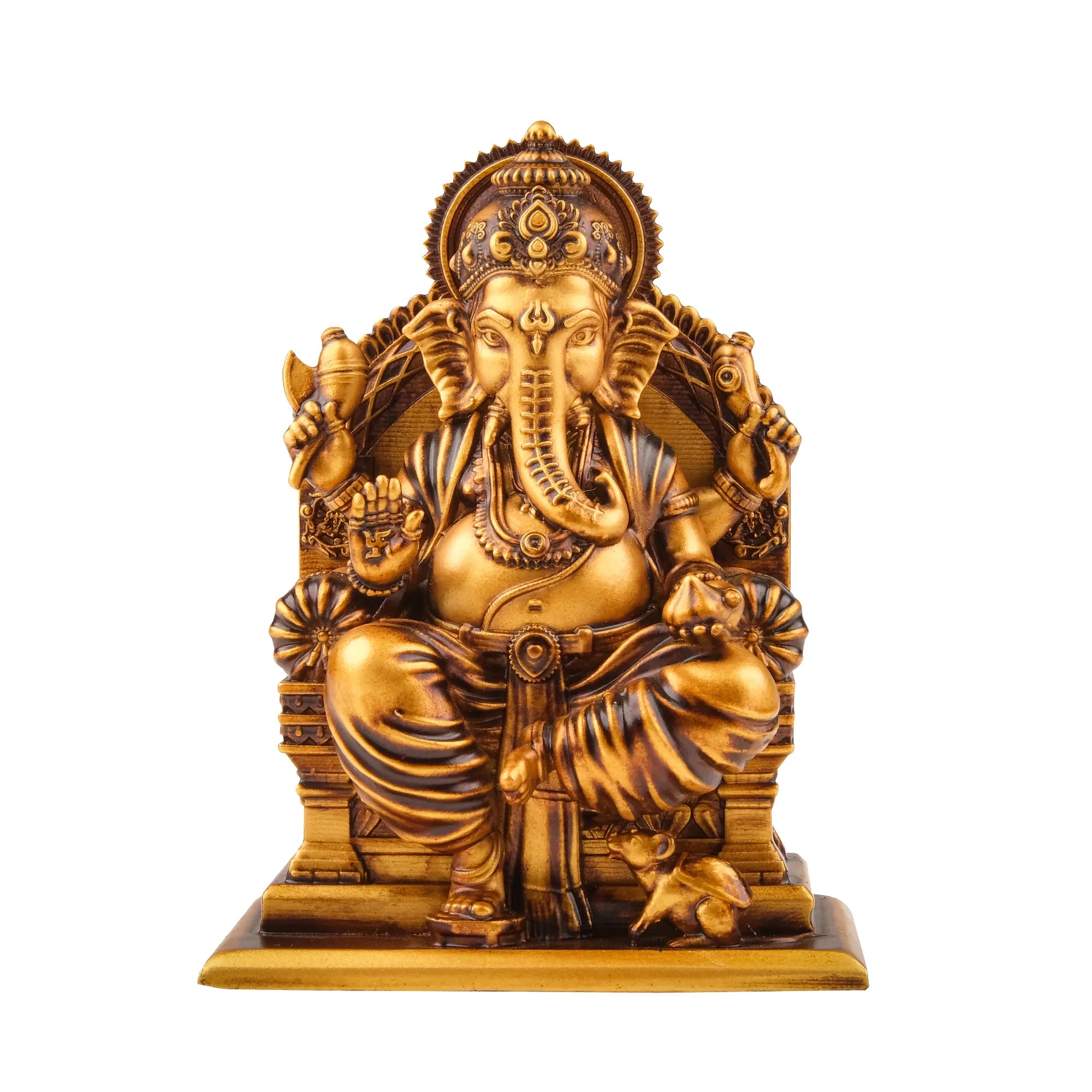 Lalitasana Ganesha Idol – Antique Finish Symbol of Divine Grace