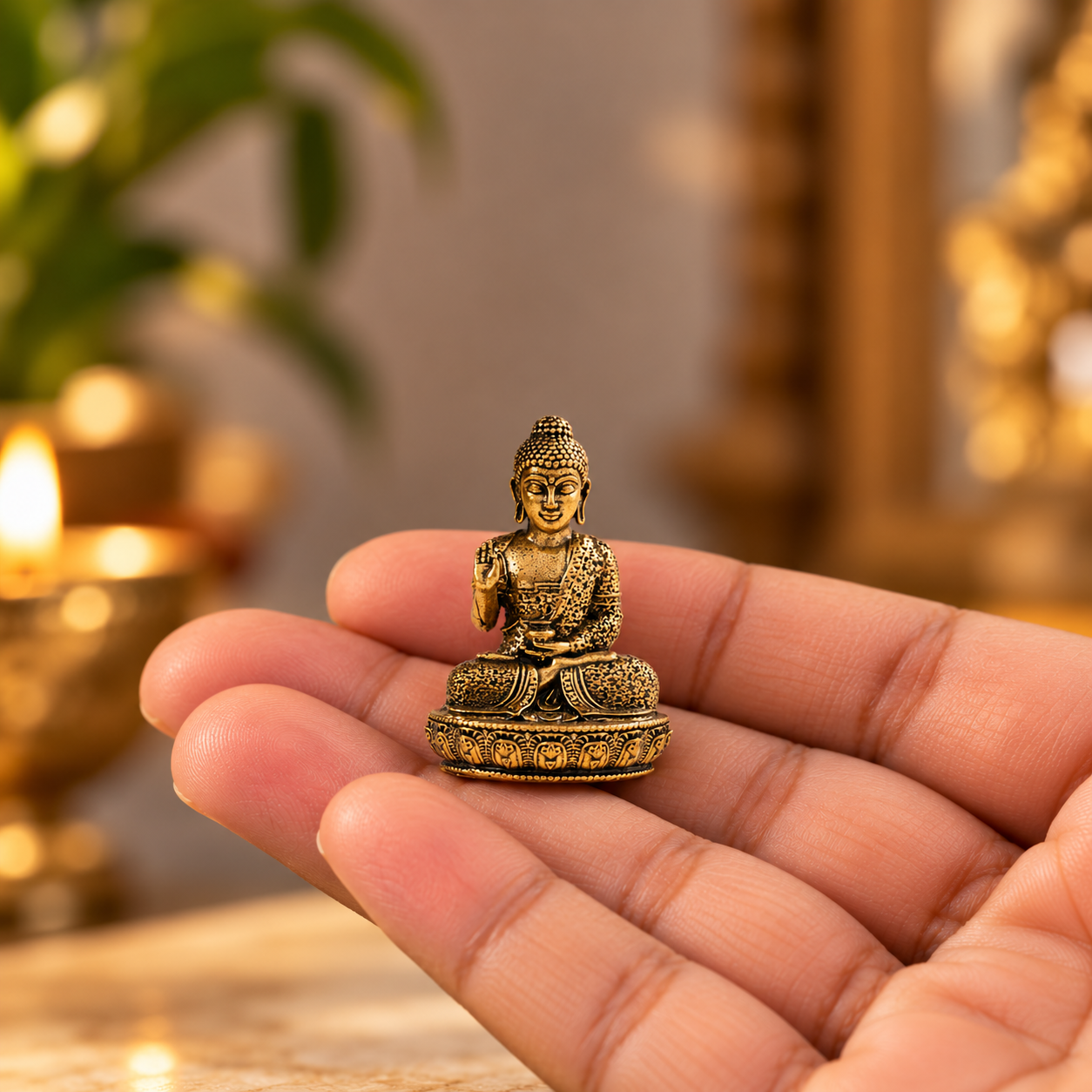 Brass Mahatma Buddha Idol