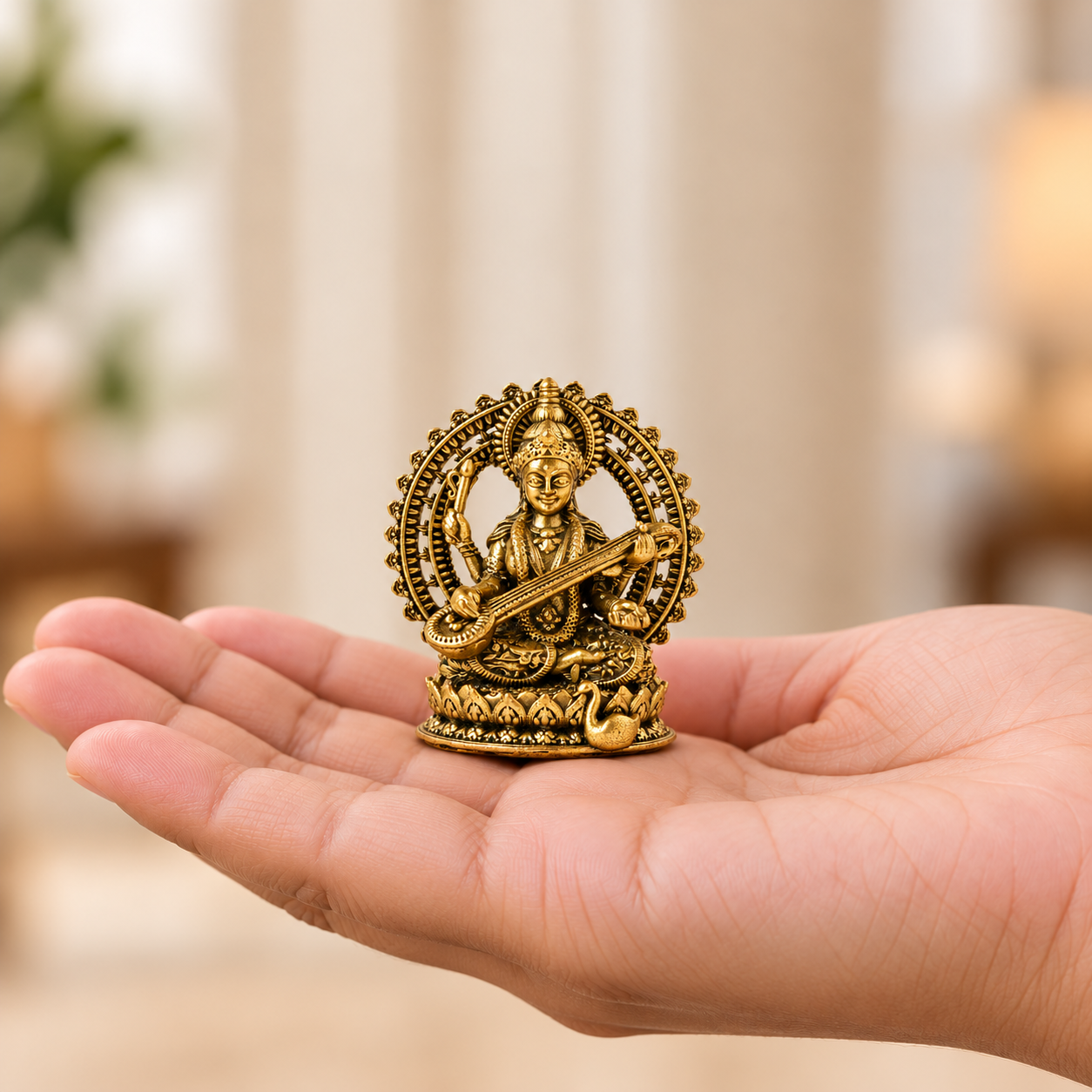 Brass Maa Saraswati Idol