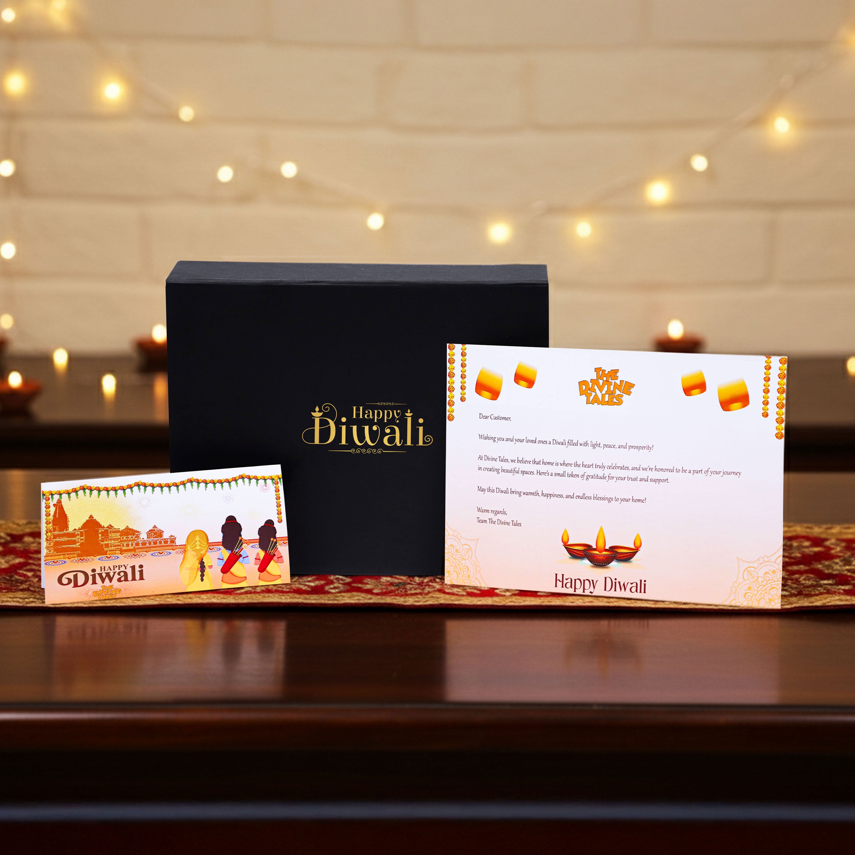 Triple Blessings Diwali Box with Diya