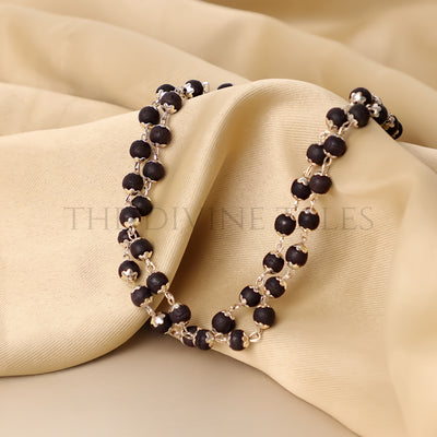 Silver Cap Karungali Mala