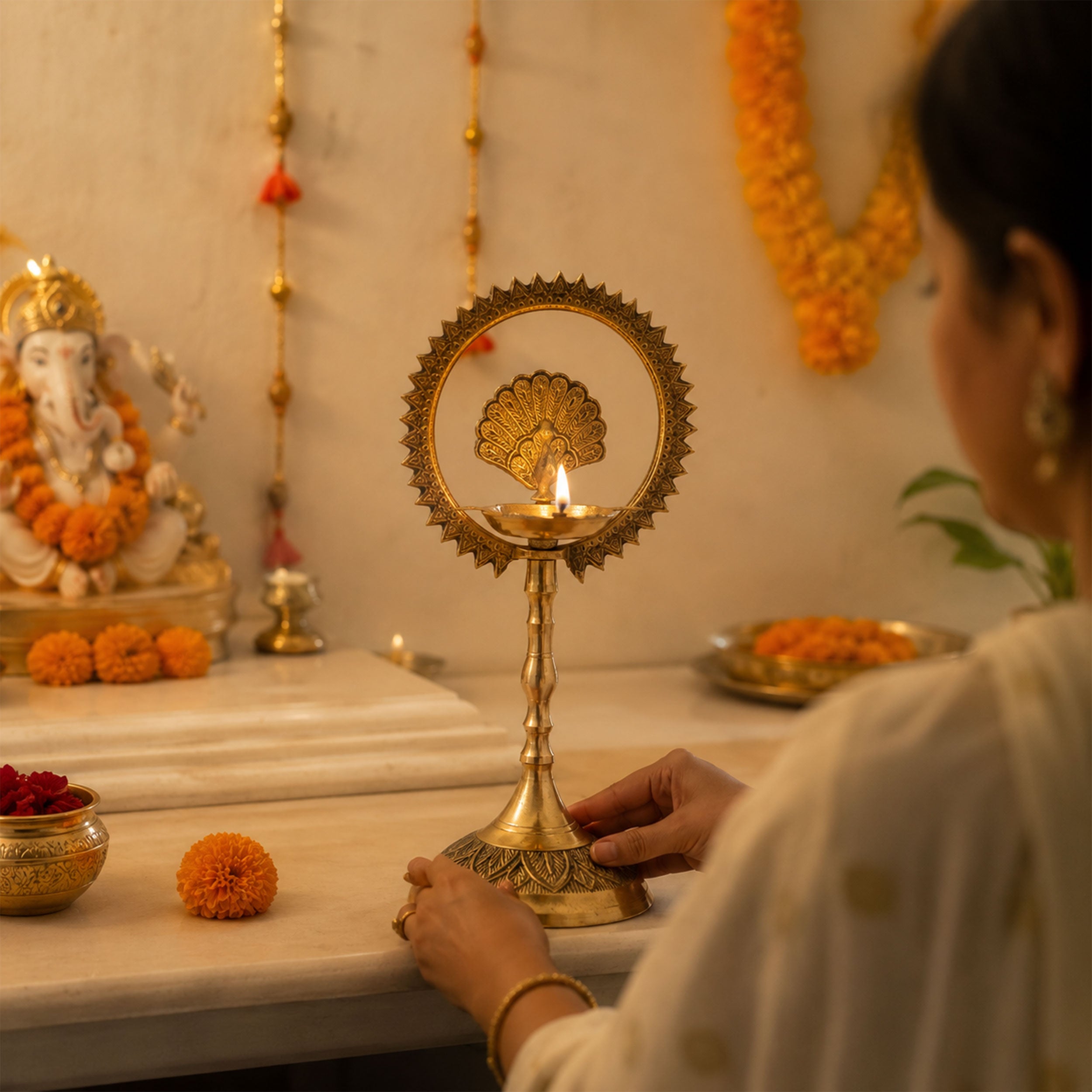 Mayur Chakra Pillar Diya