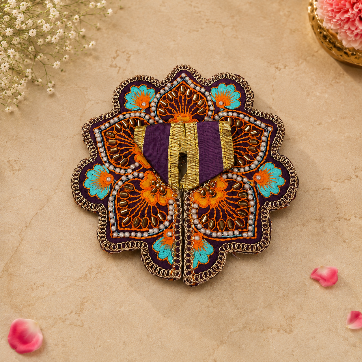 Floral Violet Laddu Gopal Dress