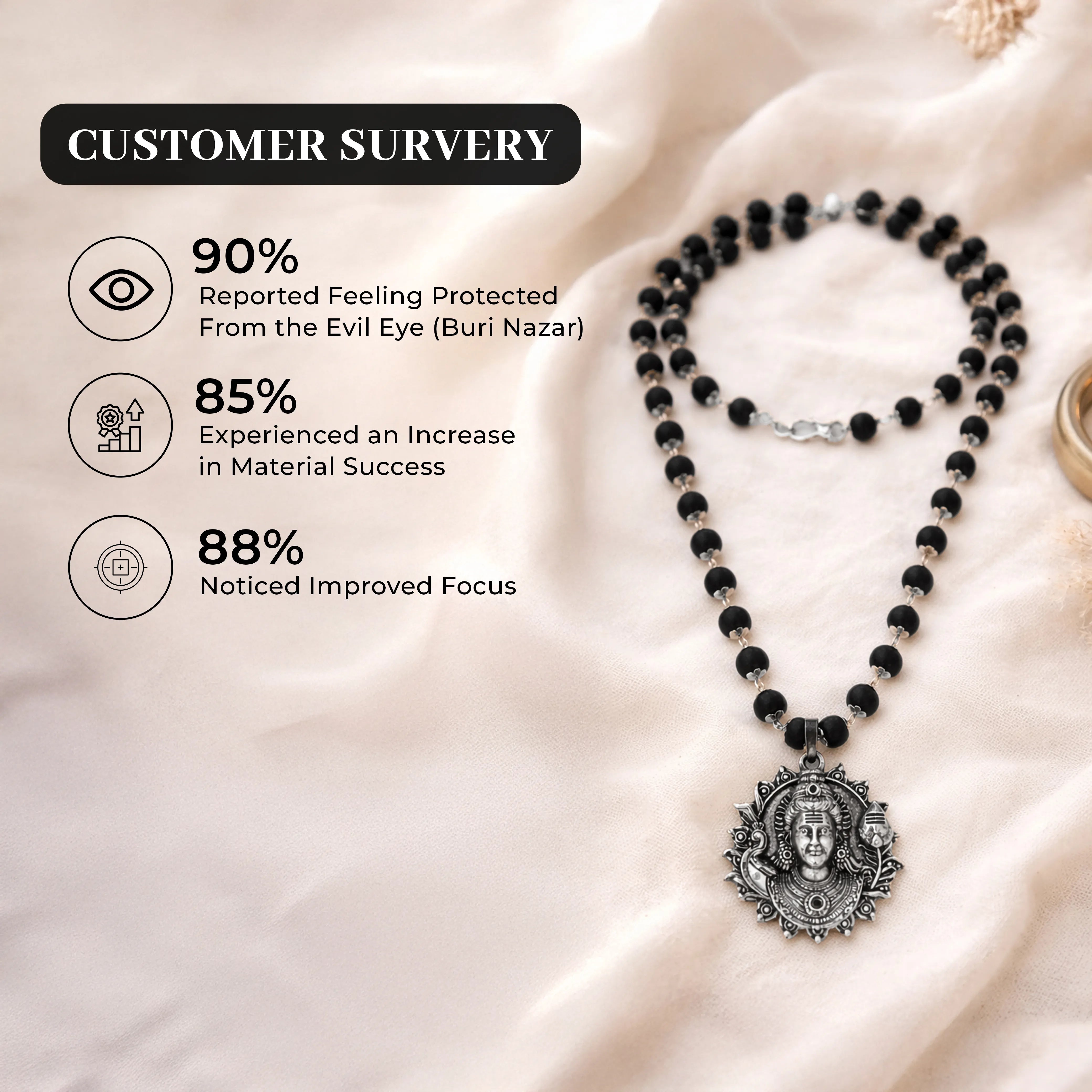 Karungali Cap Mala with Kartike Ji Locket