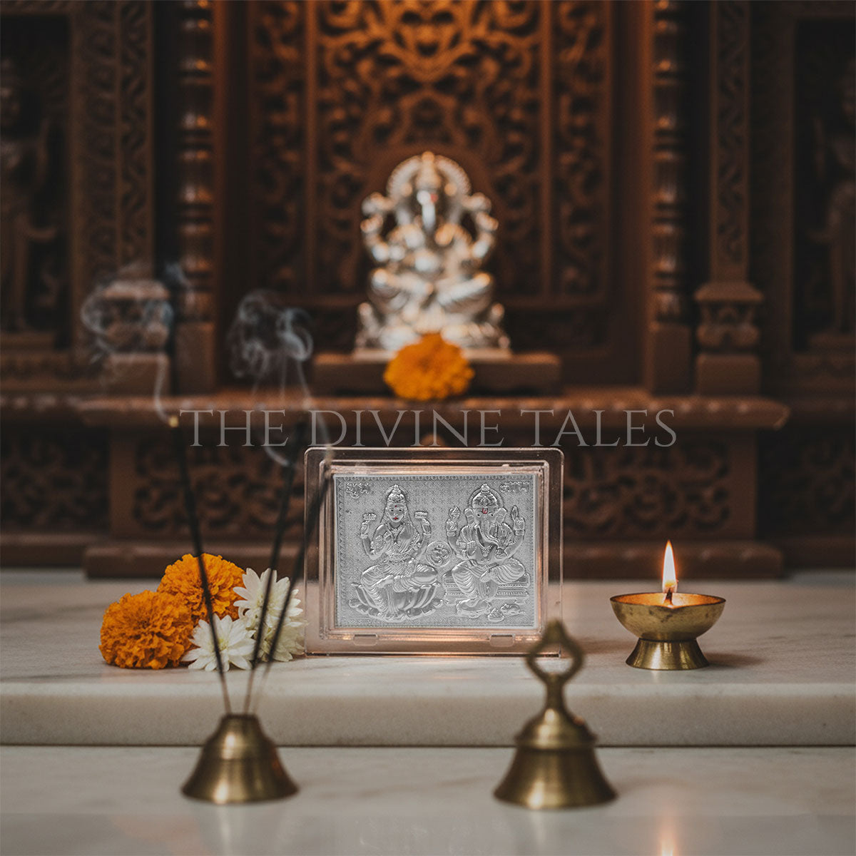 Lakshmi Ganesh Silver Desk Frame