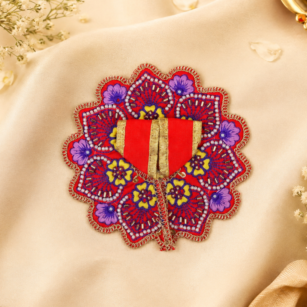 Floral Red-Violet Laddu Gopal Dress